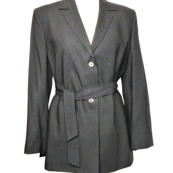 Burberry Vintage Black Wool Blend Coat /Jacket Size 48/ US Size 16 - Picture 3 of 13